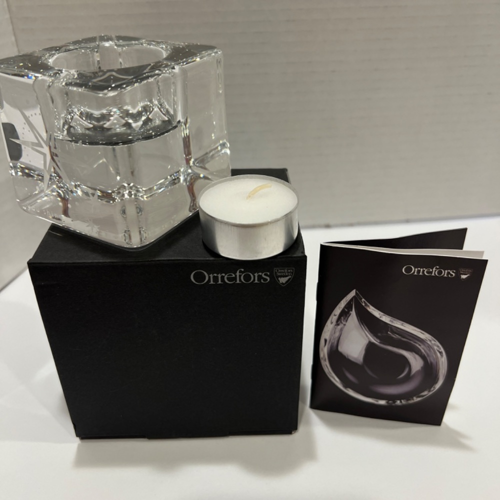 Orrefors crystal Ice Cube votive A - Picture 2 of 8